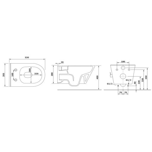 Sapho Avva rimless fali wc bidézuhannyal (100315)