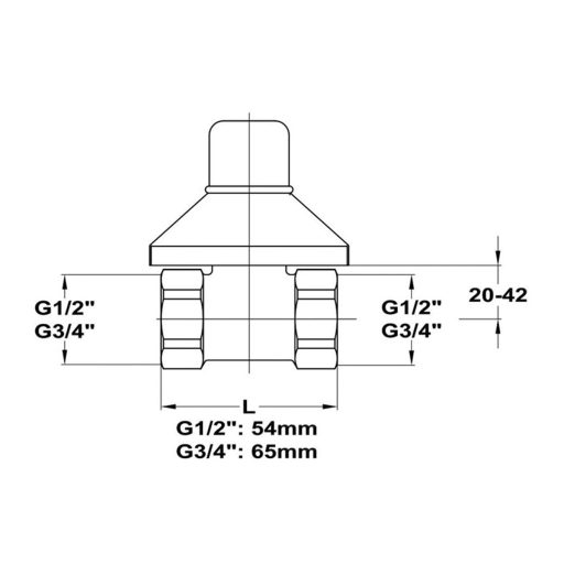 Mofém csempeszelep - 3/4" kék (164-0016-00)