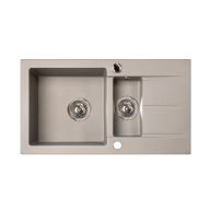   Marmorin Isao 1 medencés, szögletes mosogató gyümölcsmosóval és csepegtetővel - Taupe gray (470513026)