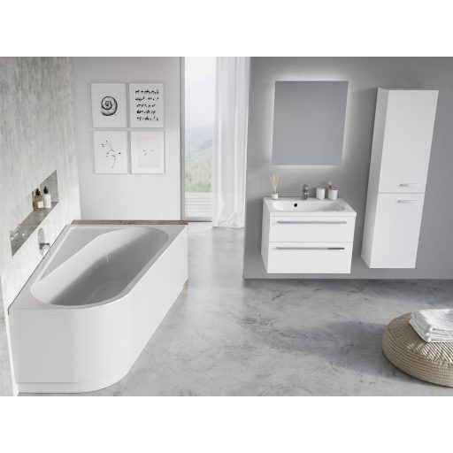 Chrome akrilkád 170x105 jobbos, fehér