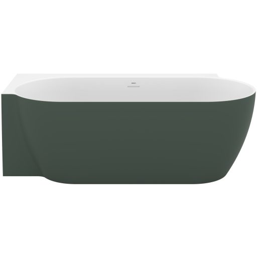 Freedom Corner II Tec 175x86 bal, akrilkád, Grey Green/fehér, fehér lefolyó