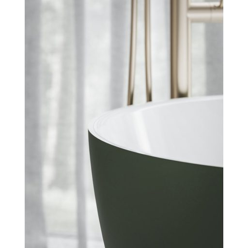 Freedom O Tec 170x77 akrilkád, Grey Green/fehér szabadonálló, fehér lefolyó