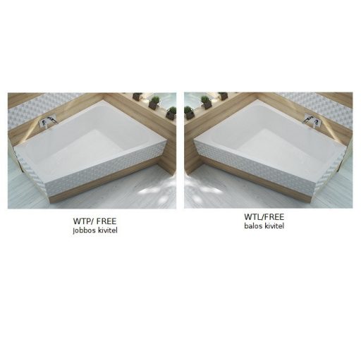 Sanglass WTL(P)/FREE 135x175cm trapéz fürdőkád+ kádláb