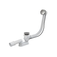   Kád le/túlfolyószett 570mm bovdenes, kerek és krómozott fedél