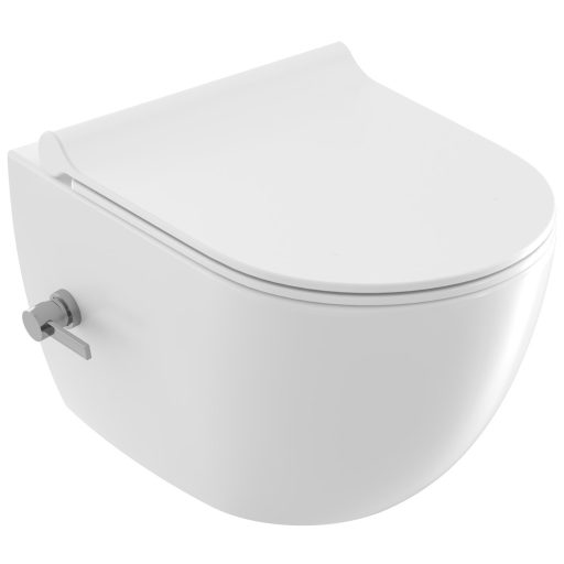 WC Uni Chrome RimOff és bidé fúvókával, fehér
