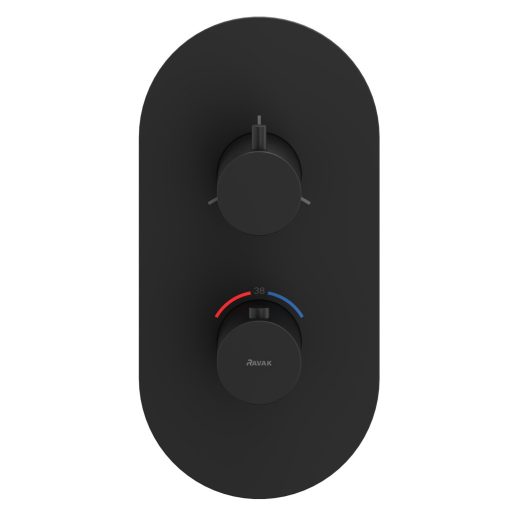 Espirit termosztátos falba süllyesztett csaptelep, háromutas, belső egység nélkül ES 067.20BLM.O3.RB07C, Black Matt