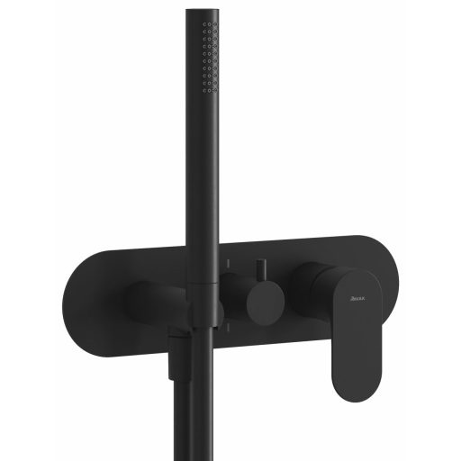 Eleganta falba süllyesztett csaptelep szettel, kétutas, belső egység nélkül EL 065.20BLM.O2.RB07D.+S, Black Matt