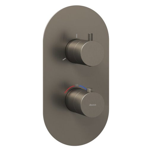 Espirit termosztátos falba süllyesztett csaptelep, háromutas, belső egység nélkül ES 067.20GB.O3.RB07C, Graphite Brushed