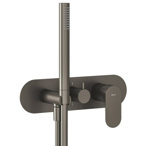 Eleganta falba süllyesztett csaptelep szettel, kétutas, belső egység nélkül EL 065.20GB.O2.RB07D.+S , Graphite Brushed