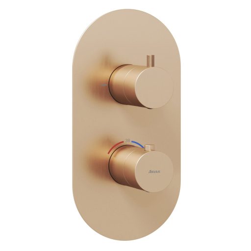 Espirit falba süllyesztett termosztátos csaptelep, kétutas, beslő egység nélkül ES 063.60RGB.O2.RB07C, Rose Gold Brushed
