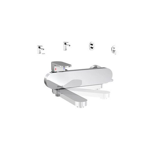 Ravak Chrome fali kádcsaptelep, 150 mm, fekete