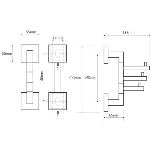 Sapho Beta fogas 55x19 cm (XQ204)